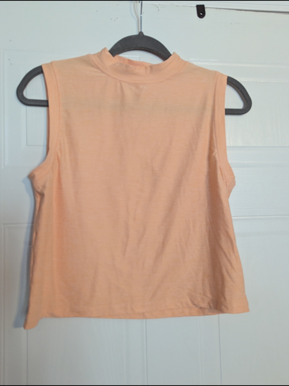 Alia Peach Mock Neck Sleeveless Tank